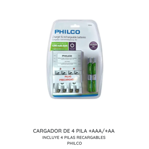 CARGADOR DE 4 PILA +AAA/+AA