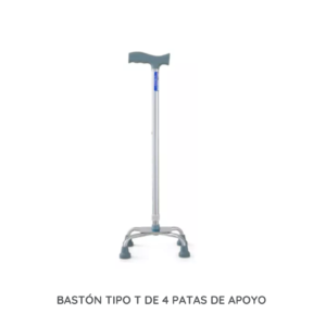 Bastón tipo T de 4 patas